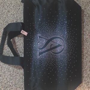 NWT Victoria's Secret Black Tote with Sparkling Logo